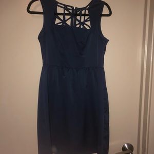 Navy Cut Out knee length Dress